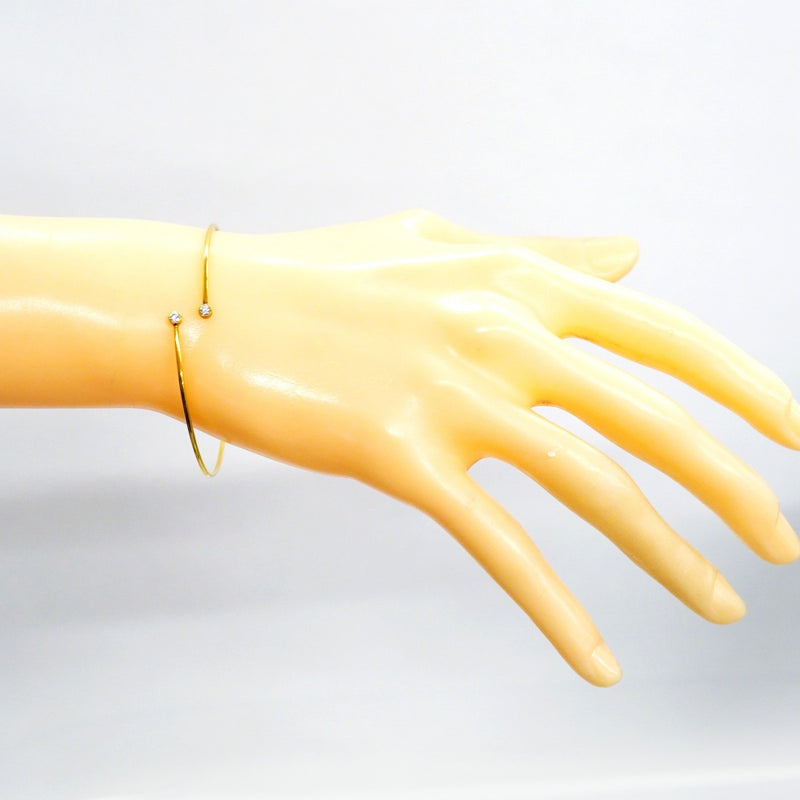 【6jgb0238】ティファニー バングル フープ/シングルロウ 2PD K18YG イエローゴールド ダイヤモンド【中古】レディース