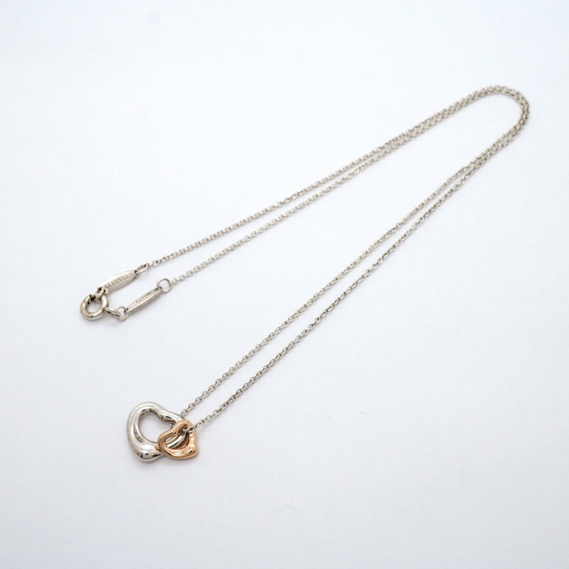 【6jgb0242-k】ティファニー ネックレス ダブルオープンハート K18PG ピンクゴールド シルバー925【中古】レディース