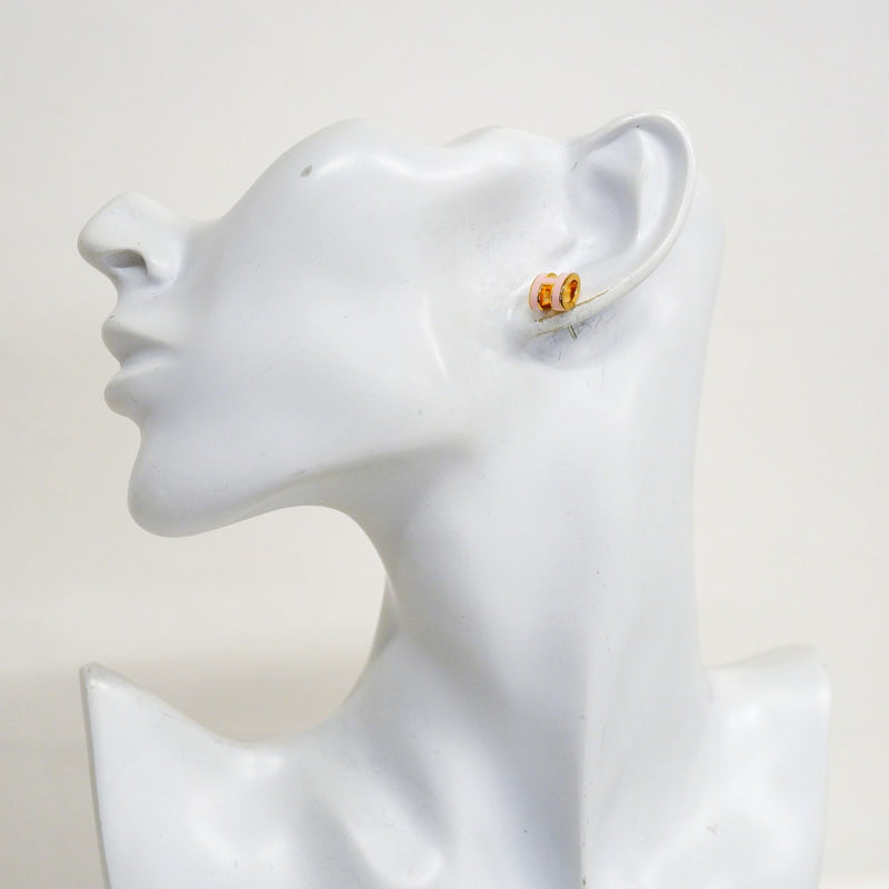 【6jgb0247-k】エルメス ピアス ミニポップアッシュ GPメッキ ゴールド ピンク【中古】レディース