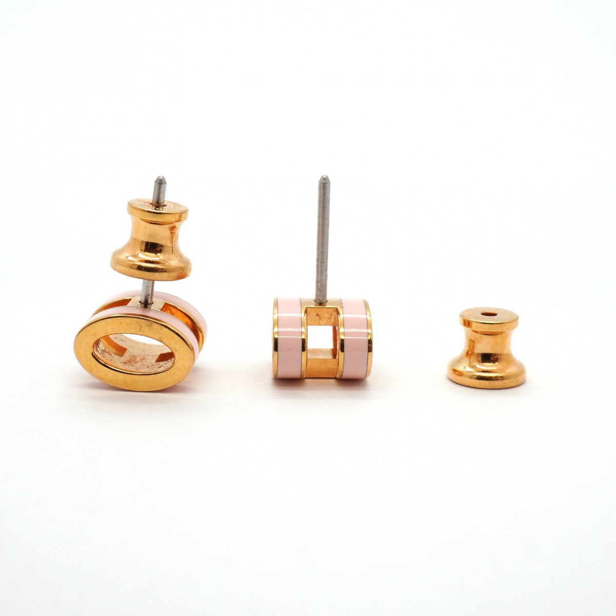 【6jgb0247-k】エルメス ピアス ミニポップアッシュ GPメッキ ゴールド ピンク【中古】レディース