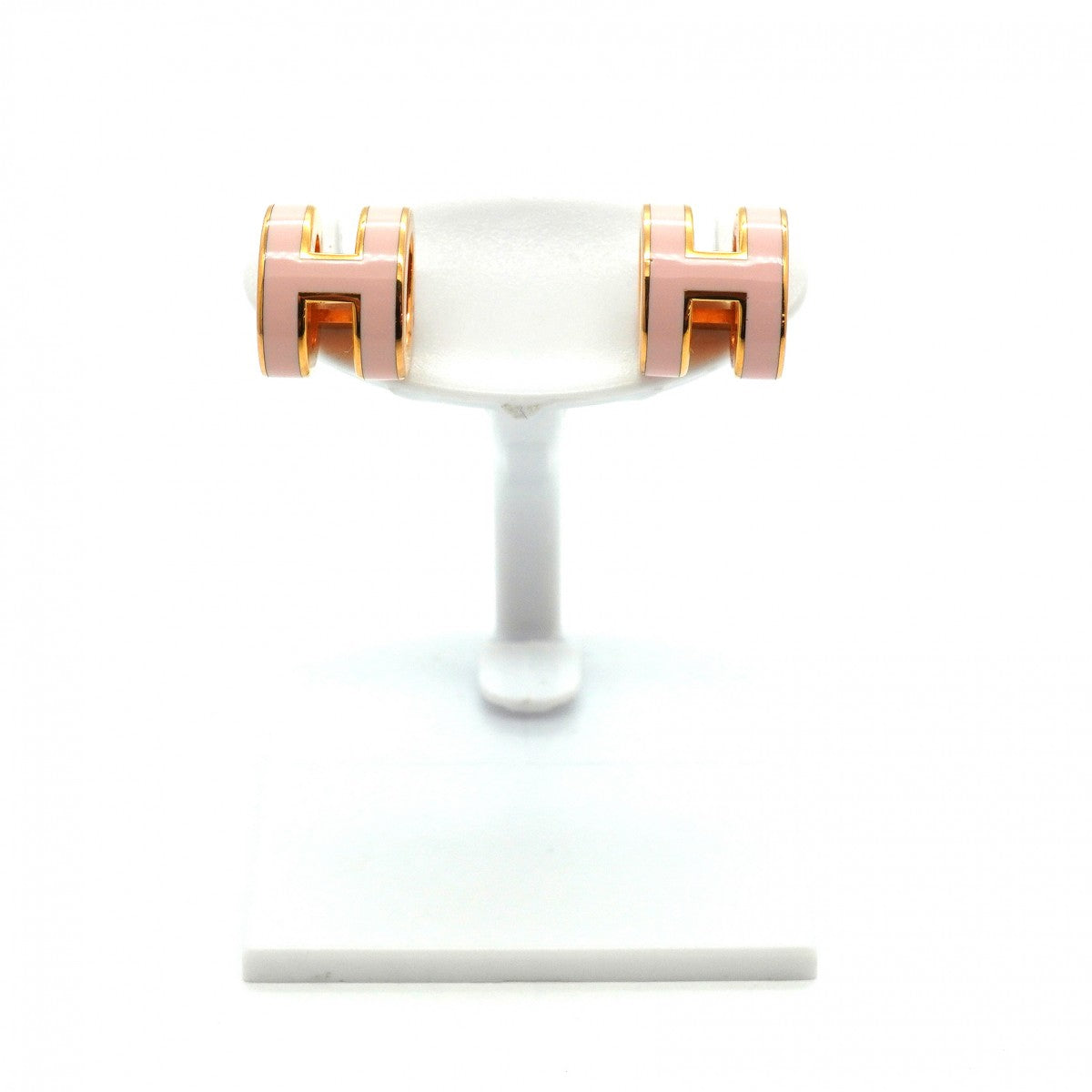 【6jgb0247-k】エルメス ピアス ミニポップアッシュ GPメッキ ゴールド ピンク【中古】レディース