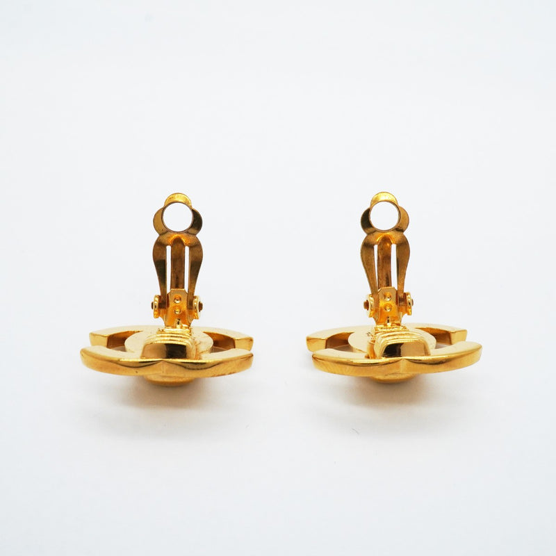 【6jgb0252-k】シャネル イヤリング ヴィンテージ ココマーク ターンロック GPメッキ ゴールド【中古】レディース