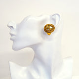 【6jgb0253-k】シャネル イヤリング ヴィンテージ ココマーク 丸型 サークル GPメッキ フェイクパール ゴールド【中古】レディース