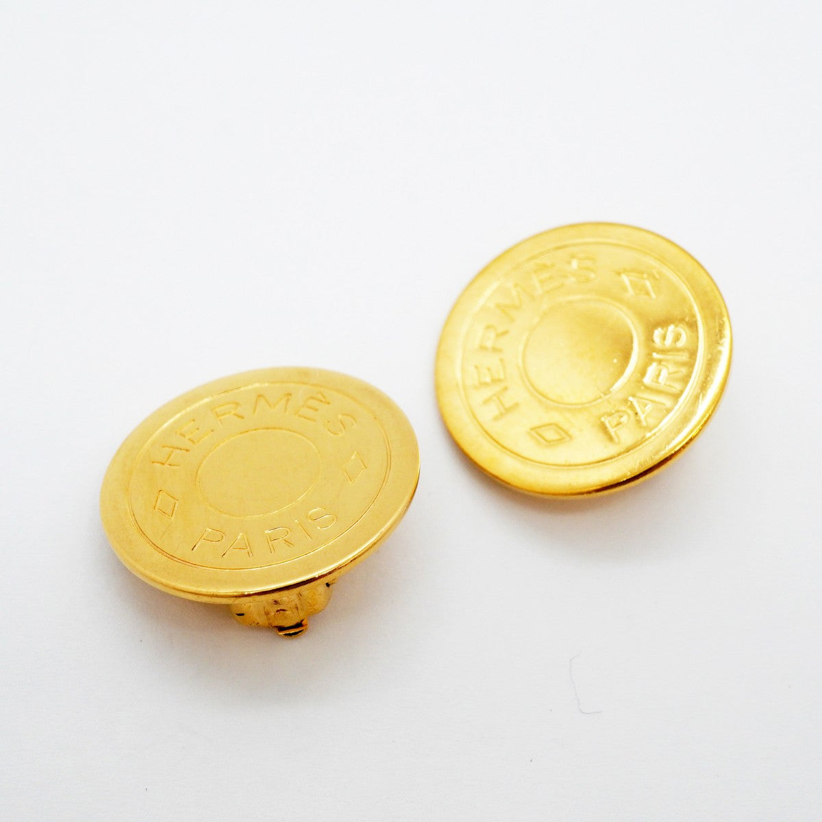 【6jgb0256-k】エルメス イヤリング セリエ GPメッキ ゴールド【中古】レディース