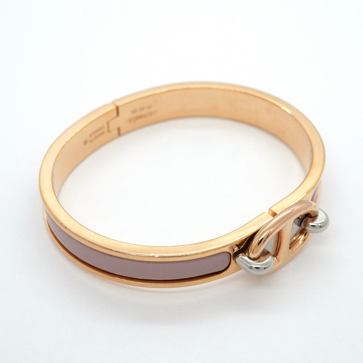 【6jgb0257-k】エルメス バングル シェーヌダンクル ミニクリック GPメッキ ピンク ピンクゴールド【中古】レディース