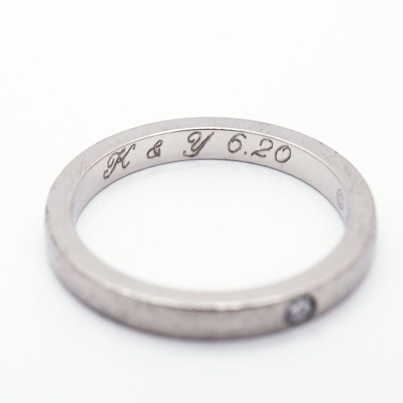 【6jgb0266】カルティエ リング バレリーナ ウェディング 1PD Pt950 プラチナ ダイヤモンド ＃45【中古】レディース