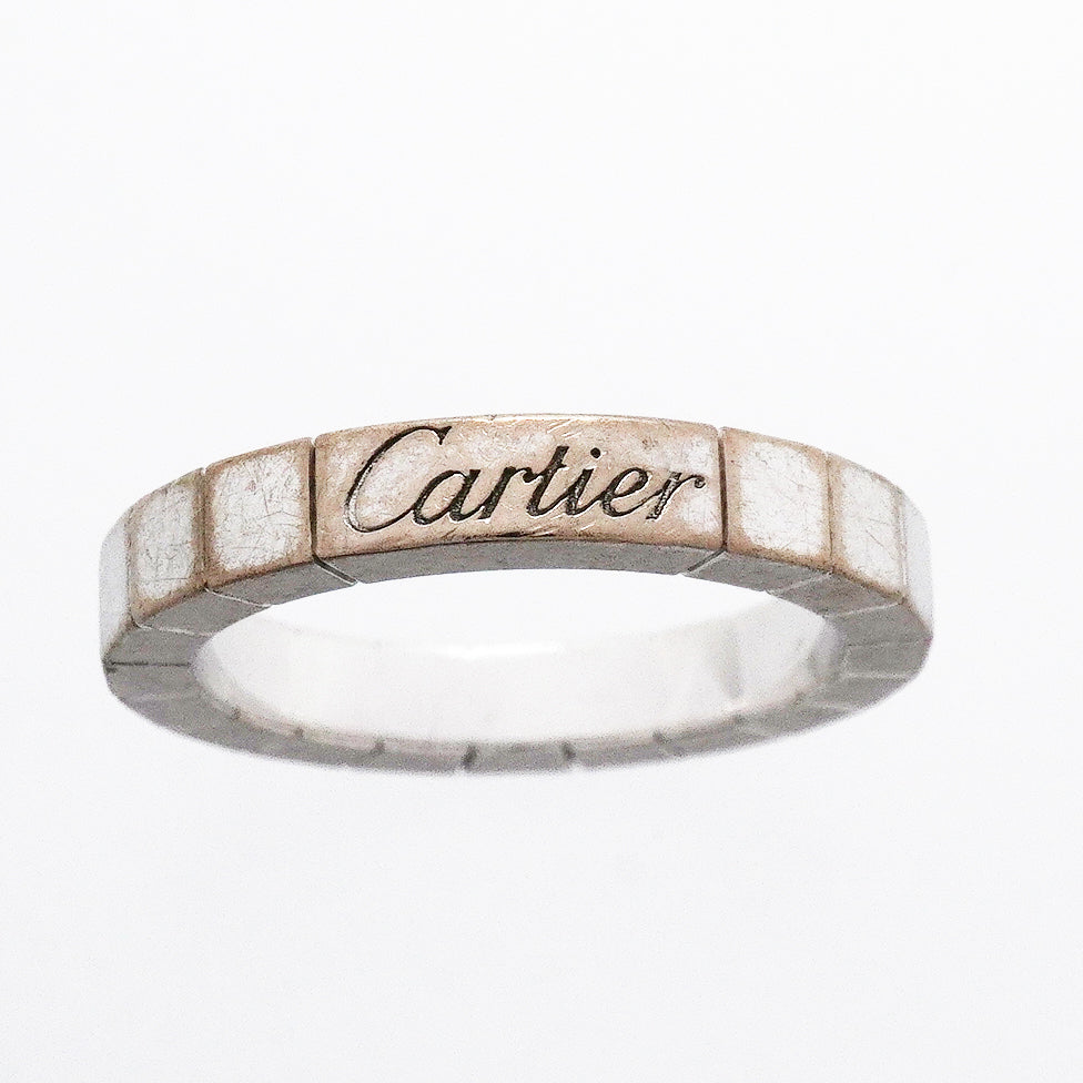 【6jgb0267】カルティエ リング ラニエール K18WG ホワイトゴールド ＃49【中古】レディース