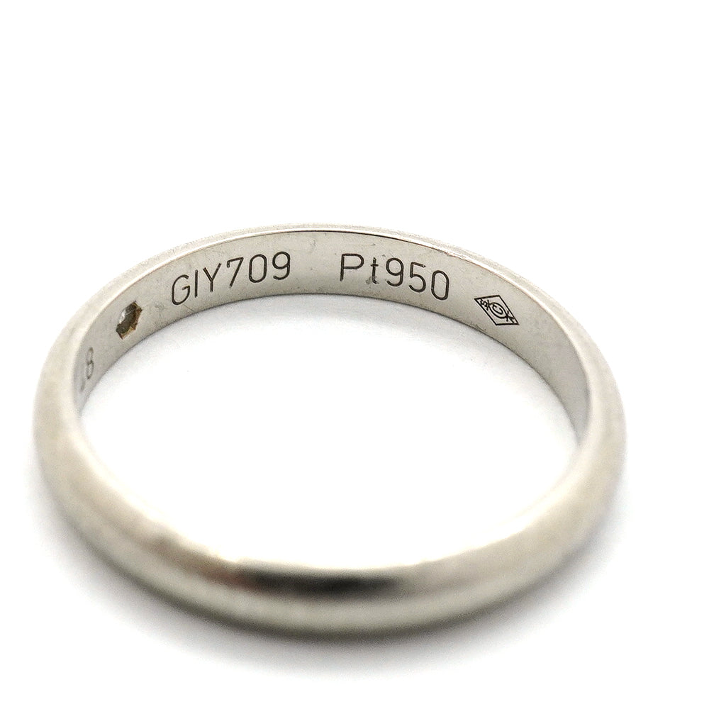 【6jgb0284】カルティエ リング クラシック 1PD Pt950 プラチナ ダイヤモンド ＃48【中古】レディース