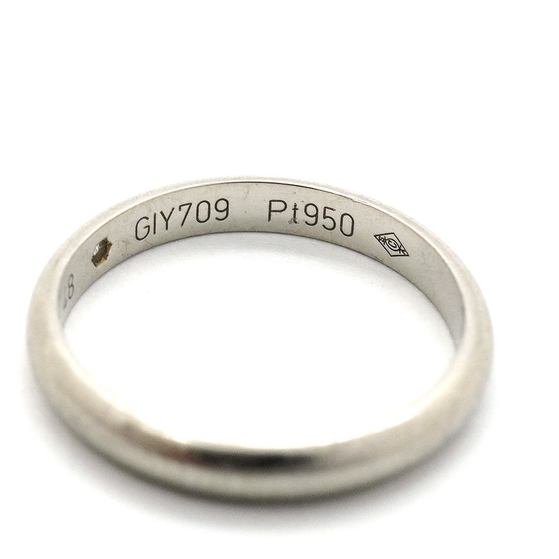 【6jgb0284】カルティエ リング クラシック 1PD Pt950 プラチナ ダイヤモンド ＃48【中古】レディース