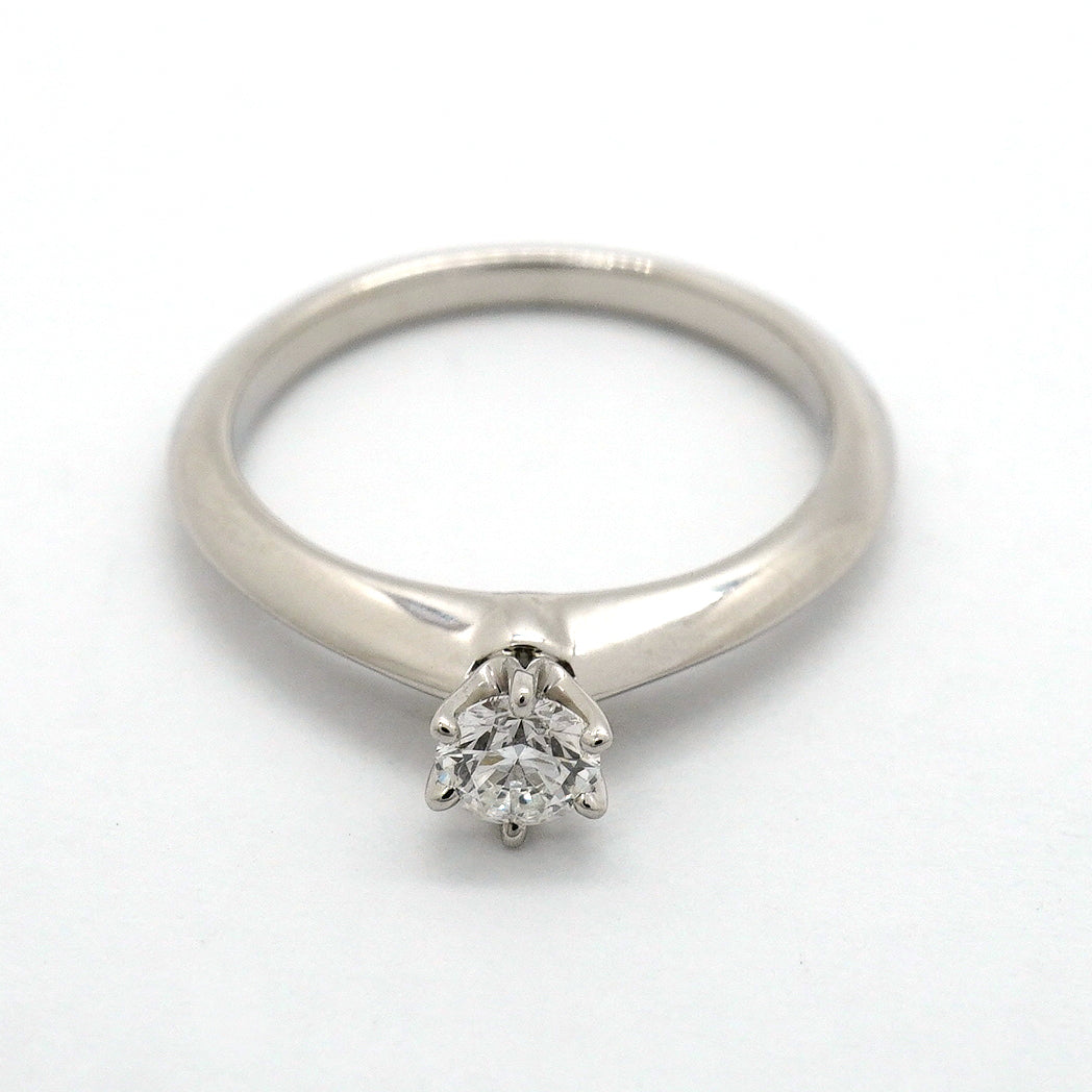 【6jgb0285】ティファニー リング ソリティア 1PD Pt950 プラチナ ダイヤモンド 0.22ct 8号【中古】レディース
