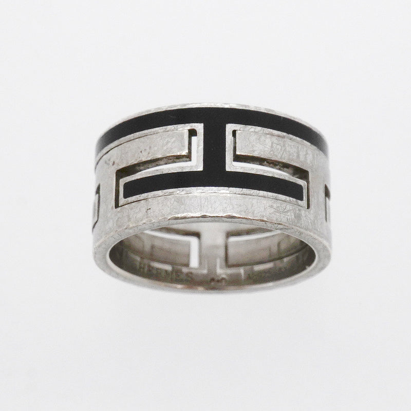 【6jgb0287】エルメス リング ムーブアッシュ シルバー925 ブラック ＃52【中古】レディース