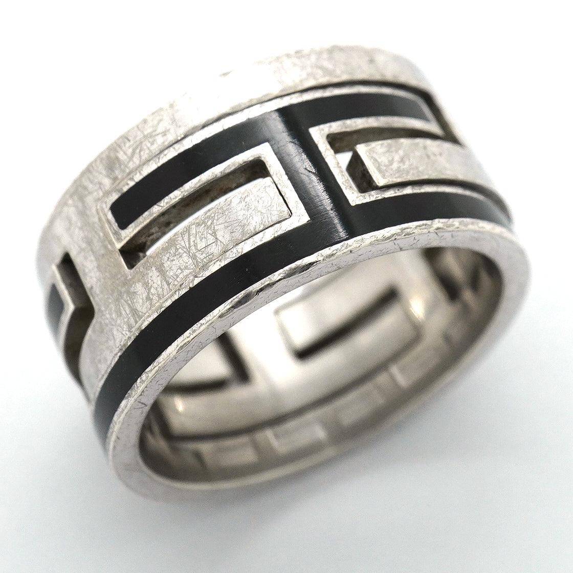 【6jgb0287】エルメス リング ムーブアッシュ シルバー925 ブラック ＃52【中古】レディース