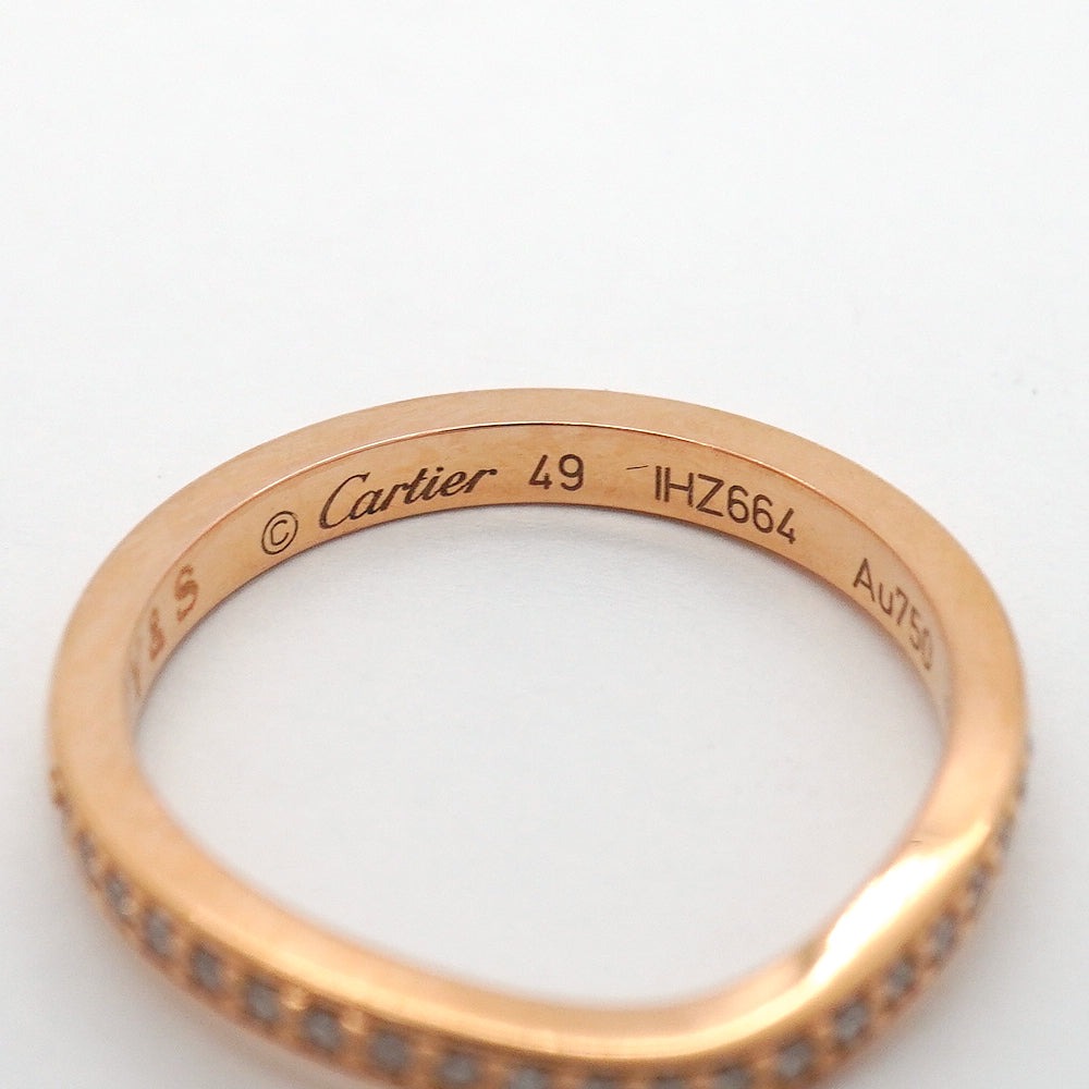 【6jgb0289】カルティエ リング バレリーナ ハーフエタニティ K18PG ピンクゴールド ダイヤモンド ＃49【中古】レディース