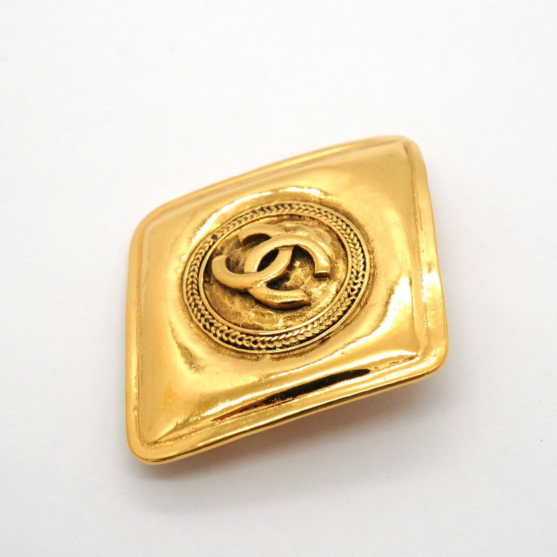 【6jgb0291】シャネル ブローチ ヴィンテージ ココマーク 菱形 GPメッキ ゴールド【中古】レディース