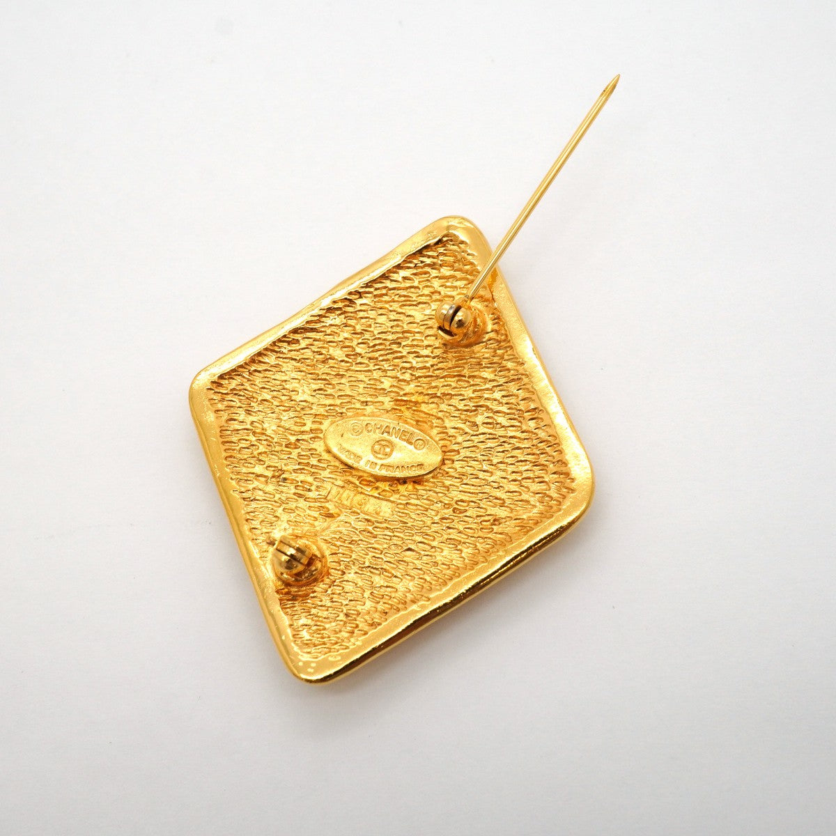 【6jgb0291】シャネル ブローチ ヴィンテージ ココマーク 菱形 GPメッキ ゴールド【中古】レディース