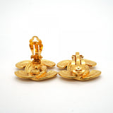 【6jgb0311-k】シャネル イヤリング ヴィンテージ ココマーク マトラッセ GPメッキ ゴールド【中古】レディース