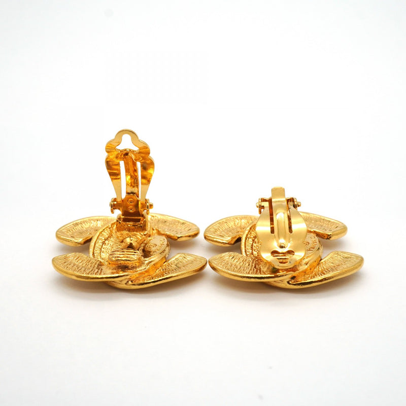 【6jgb0311-k】シャネル イヤリング ヴィンテージ ココマーク マトラッセ GPメッキ ゴールド【中古】レディース