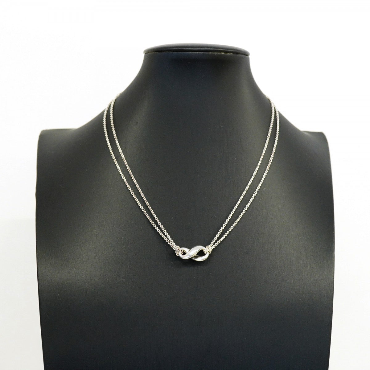 【6jgb0314-k】ティファニー ネックレス インフィニティ ダブルチェーン シルバー925【中古】レディース