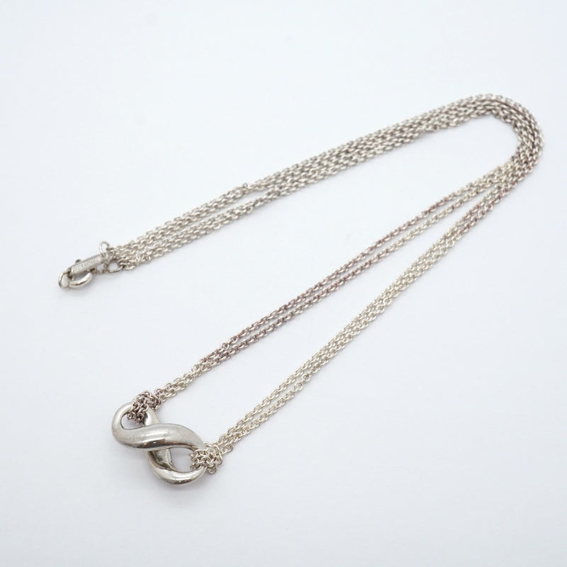 【6jgb0314-k】ティファニー ネックレス インフィニティ ダブルチェーン シルバー925【中古】レディース