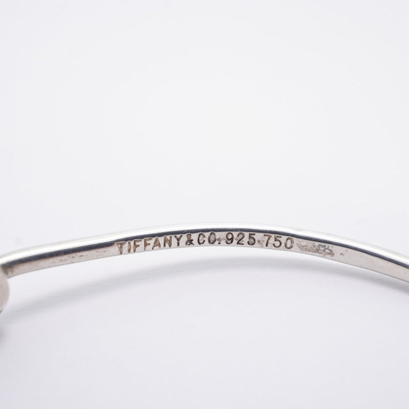 【6jgb0354-k】ティファニー バングル フック&アイ K18YG イエローゴールド シルバー925【中古】レディース