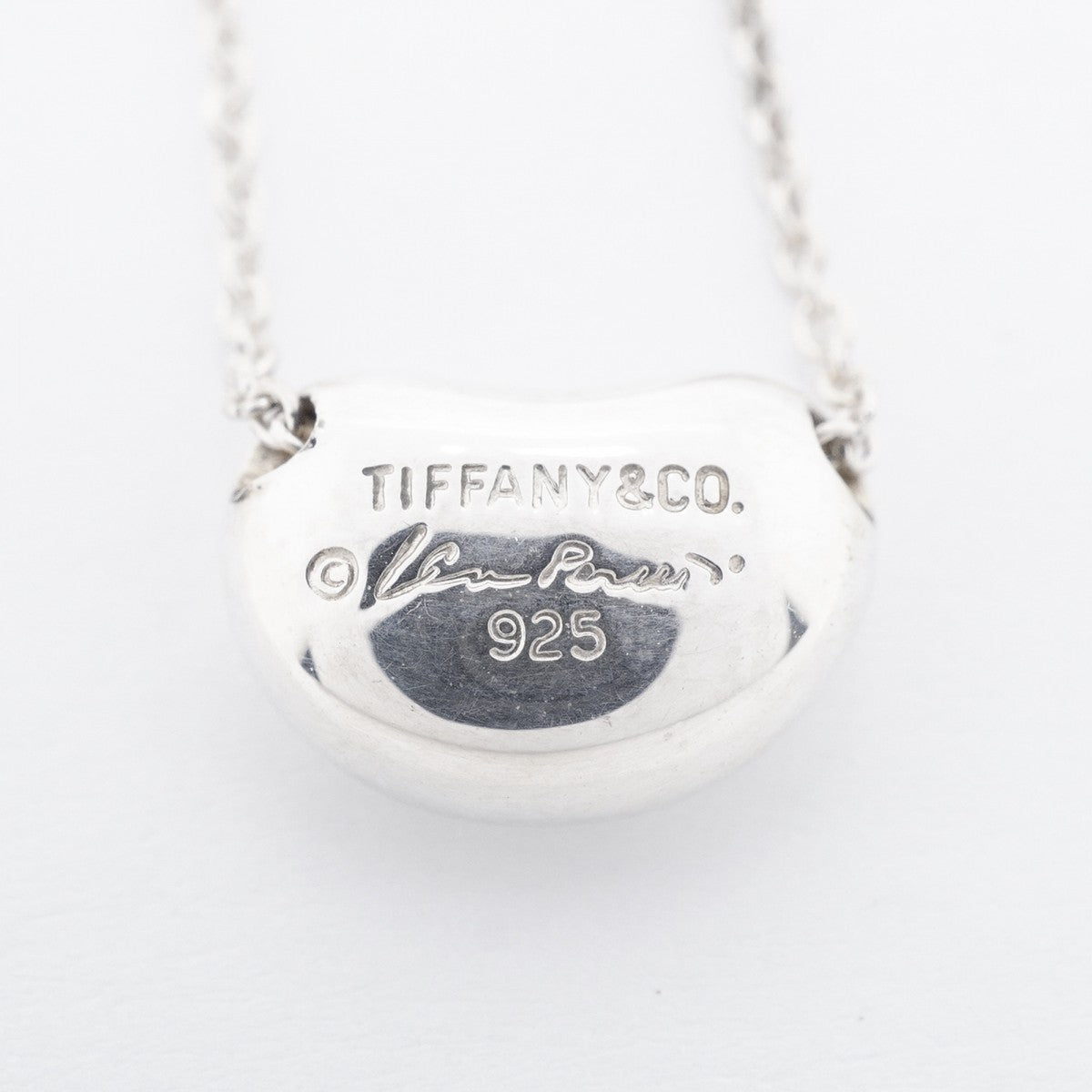 【6jgb0356-k】ティファニー ネックレス ビーン シルバー925【中古】レディース