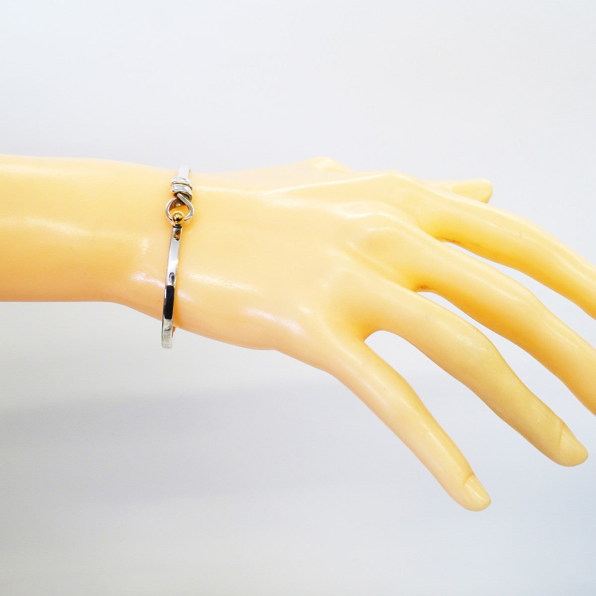 【6jgb0367-k】ティファニー バングル フック&アイ K18YG イエローゴールド シルバー925【中古】レディース