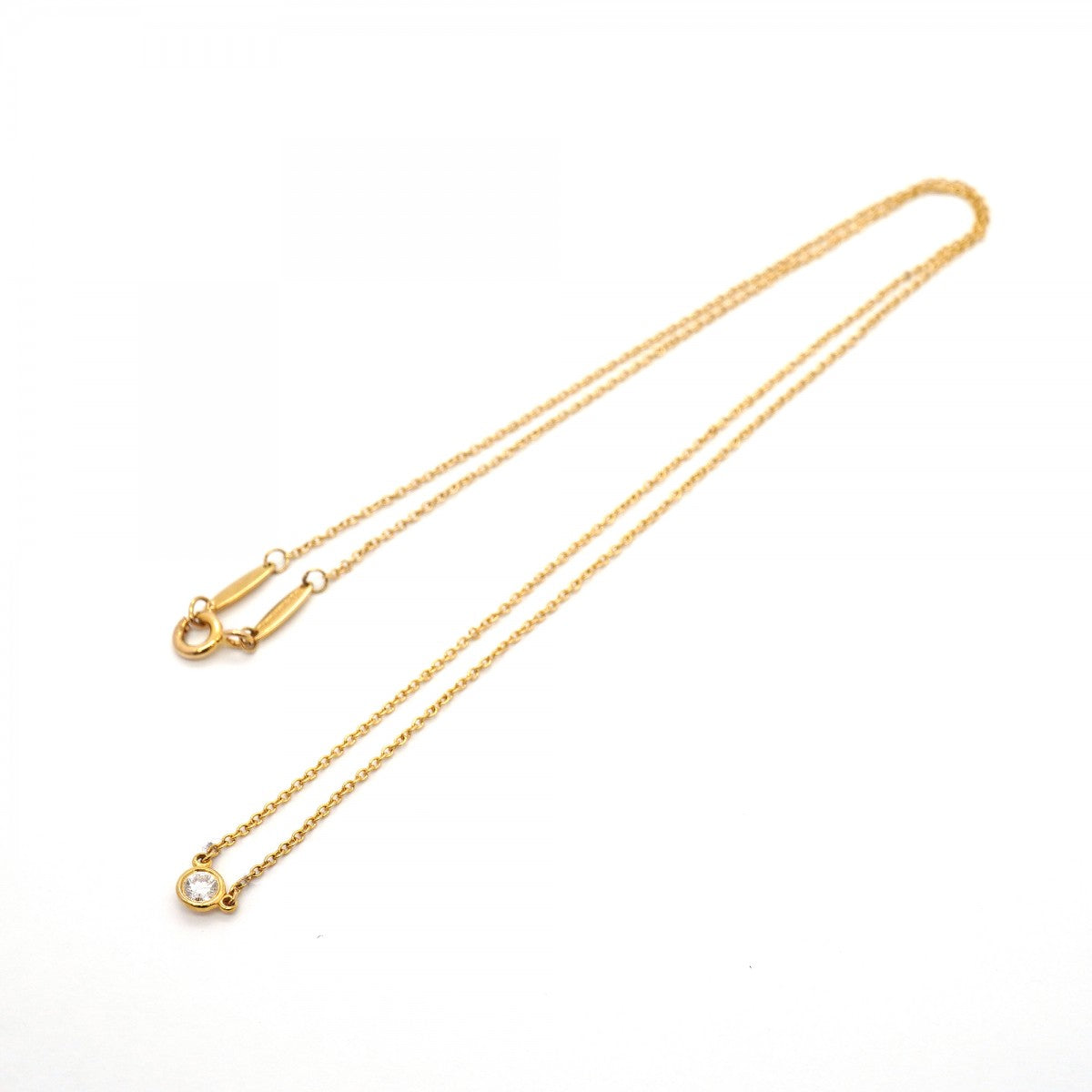 【6jgb0371】ティファニー ネックレス バイザヤード 1PD K18YG イエローゴールド ダイヤモンド【中古】レディース