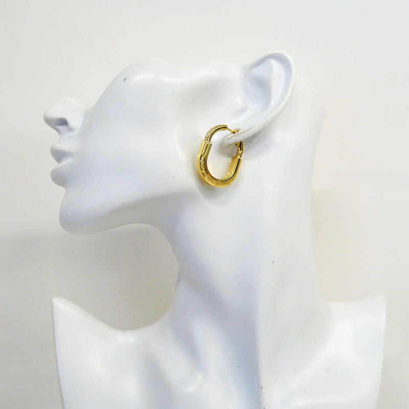 【6jgb0372】ティファニー ピアス ロック ミディアム K18YG イエローゴールド ダイヤモンド 0.095ct【中古】レディース