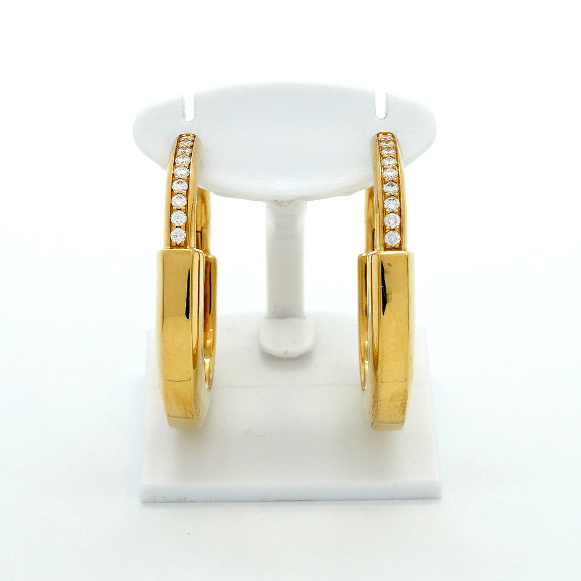 【6jgb0372】ティファニー ピアス ロック ミディアム K18YG イエローゴールド ダイヤモンド 0.095ct【中古】レディース