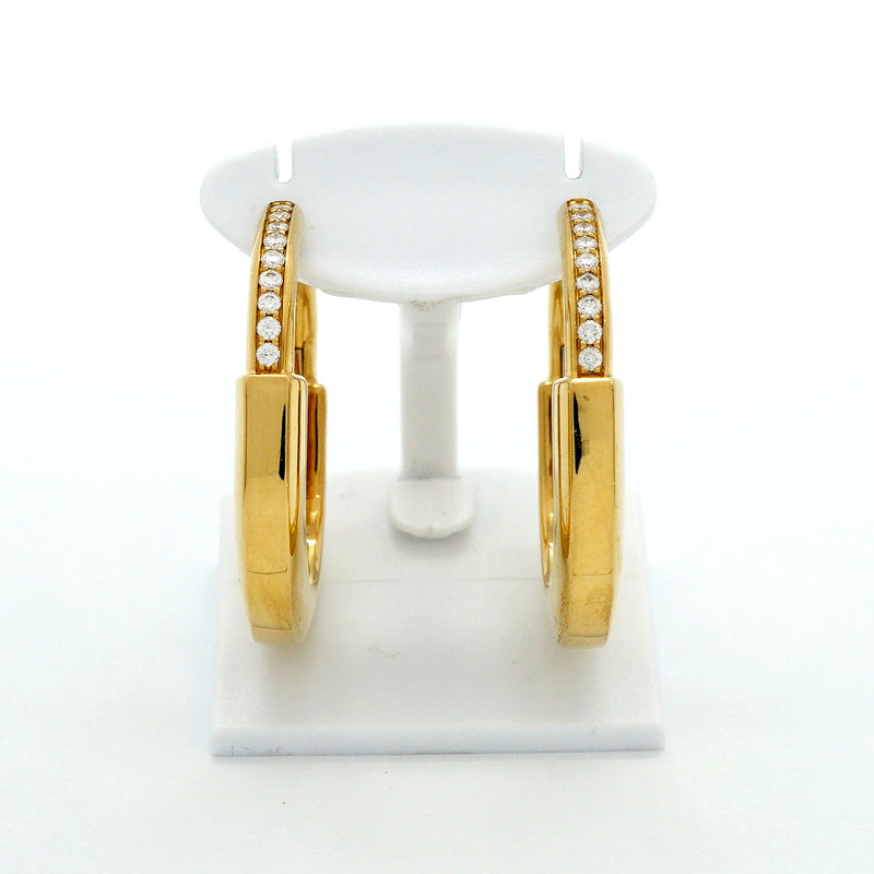 【6jgb0372】ティファニー ピアス ロック ミディアム K18YG イエローゴールド ダイヤモンド 0.095ct【中古】レディース