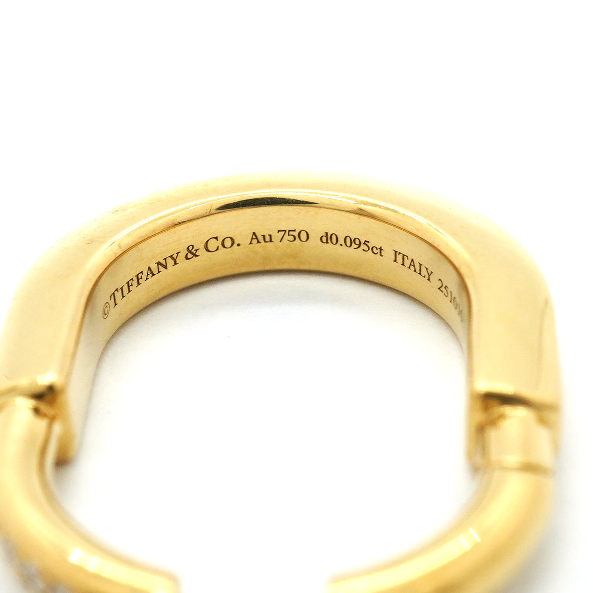 【6jgb0372】ティファニー ピアス ロック ミディアム K18YG イエローゴールド ダイヤモンド 0.095ct【中古】レディース