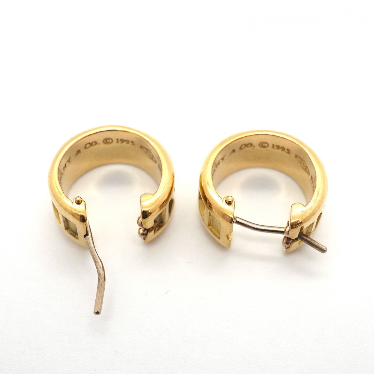 【6jgb0374】ティファニー ピアス アトラス フープ K18YG イエローゴールド【中古】レディース