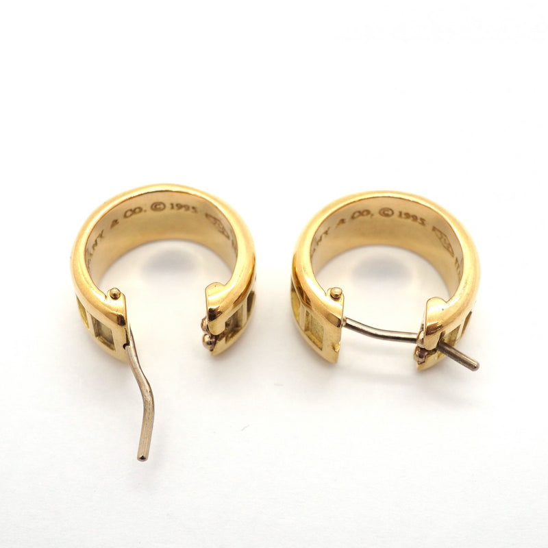 【6jgb0374】ティファニー ピアス アトラス フープ K18YG イエローゴールド【中古】レディース