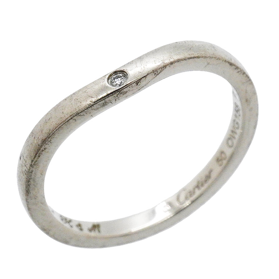 【6jgb0376】カルティエ リング バレリーナ 3PD Pt950 プラチナ ダイヤモンド ＃50【中古】レディース
