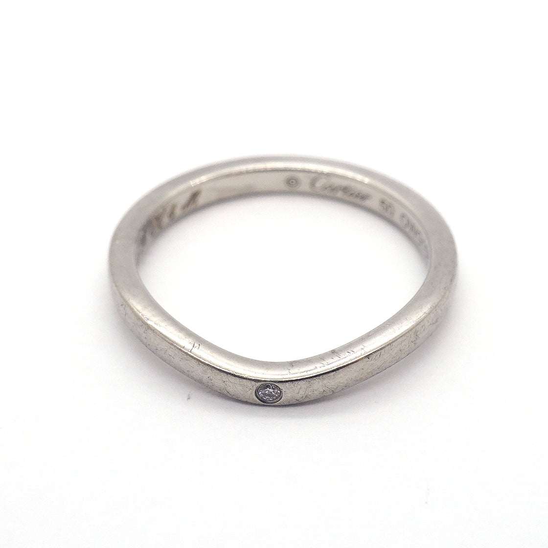 【6jgb0376】カルティエ リング バレリーナ 3PD Pt950 プラチナ ダイヤモンド ＃50【中古】レディース