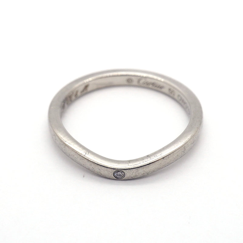 【6jgb0376】カルティエ リング バレリーナ 3PD Pt950 プラチナ ダイヤモンド ＃50【中古】レディース