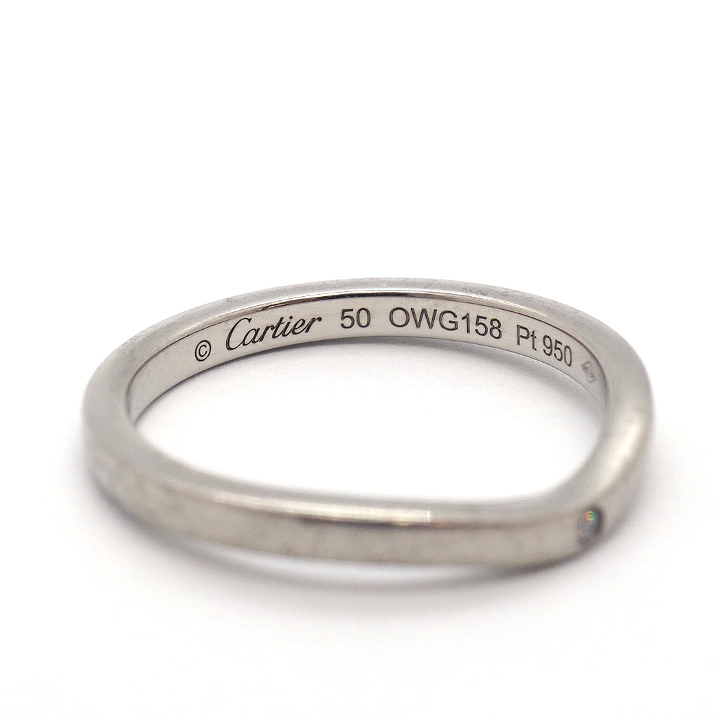 【6jgb0376】カルティエ リング バレリーナ 3PD Pt950 プラチナ ダイヤモンド ＃50【中古】レディース