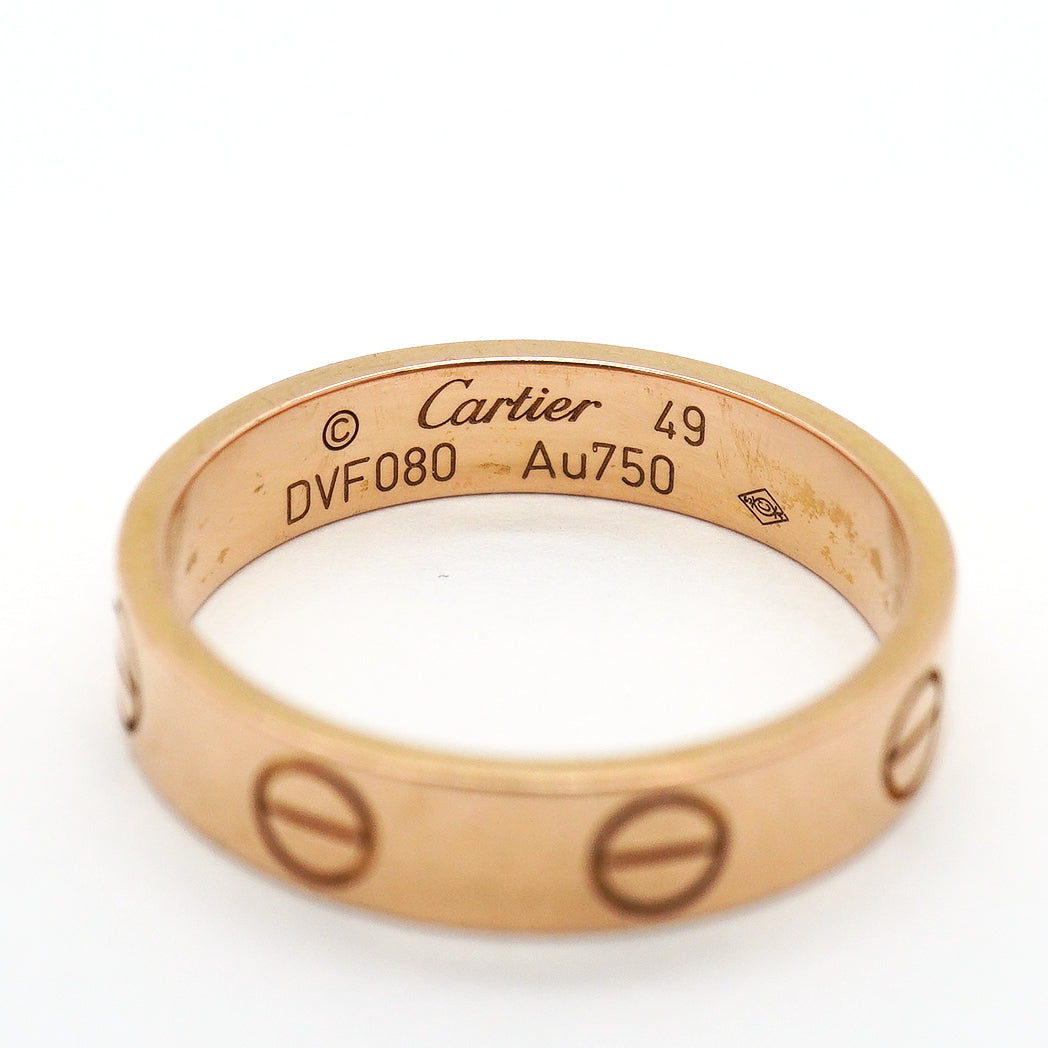 【6jgb0377】カルティエ リング ミニラブ K18PG ピンクゴールド ＃49【中古】レディース