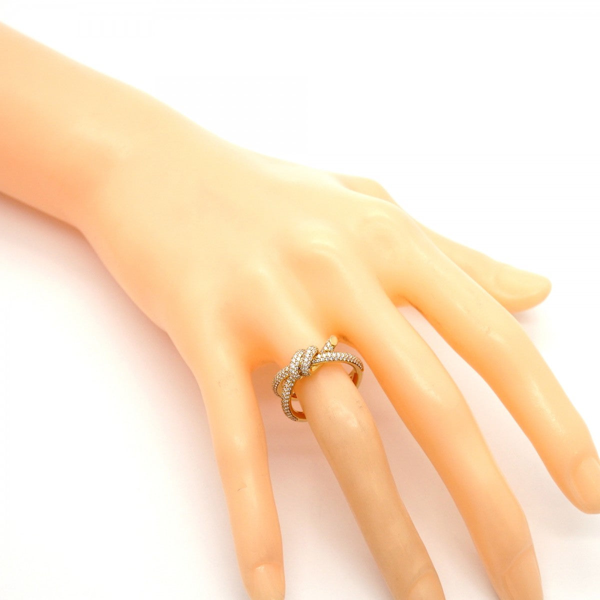 【6jgb0379】ティファニー リング ノット/ダブルロウ K18YG イエローゴールド ダイヤモンド 0.62ct 12.5号【中古】レディース