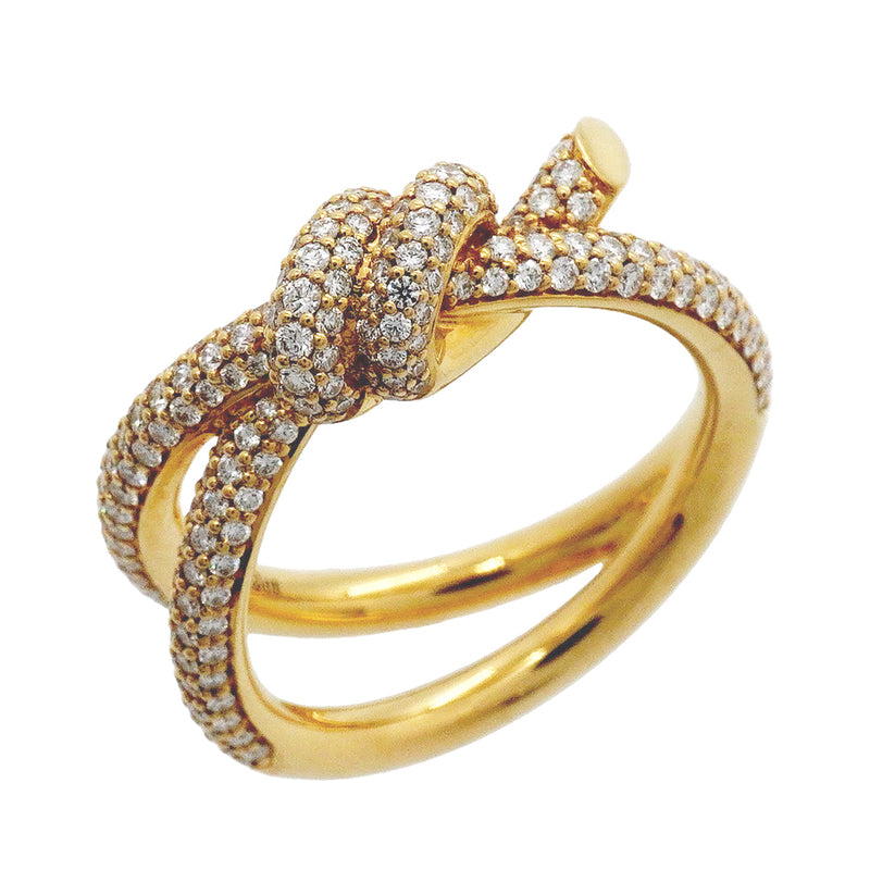 【6jgb0379】ティファニー リング ノット/ダブルロウ K18YG イエローゴールド ダイヤモンド 0.62ct 12.5号【中古】レディース