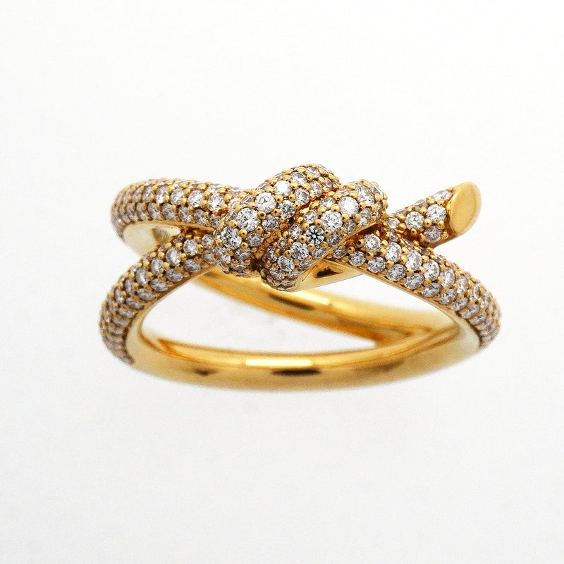 【6jgb0379】ティファニー リング ノット/ダブルロウ K18YG イエローゴールド ダイヤモンド 0.62ct 12.5号【中古】レディース