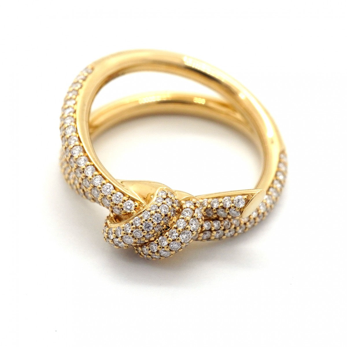 【6jgb0379】ティファニー リング ノット/ダブルロウ K18YG イエローゴールド ダイヤモンド 0.62ct 12.5号【中古】レディース