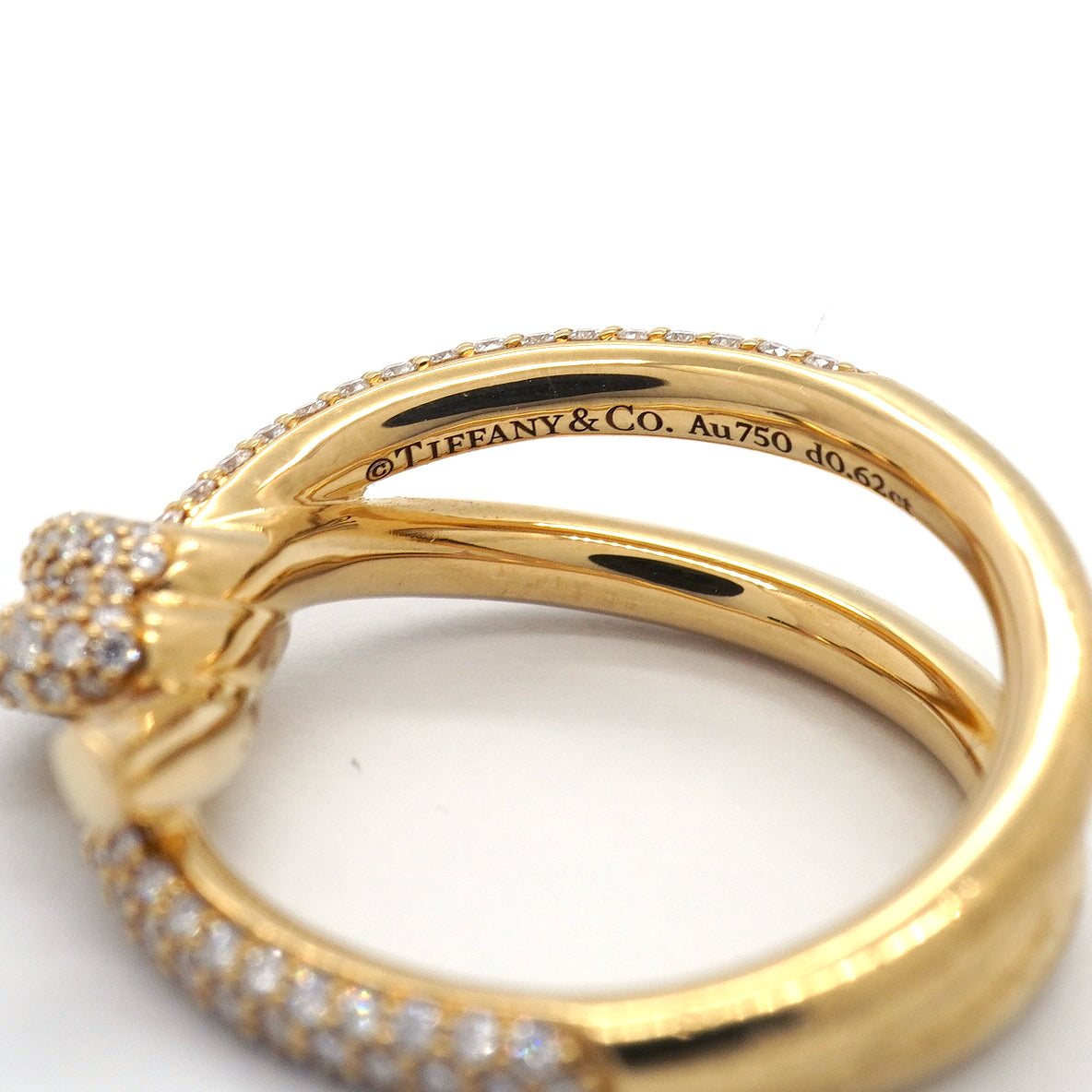 【6jgb0379】ティファニー リング ノット/ダブルロウ K18YG イエローゴールド ダイヤモンド 0.62ct 12.5号【中古】レディース