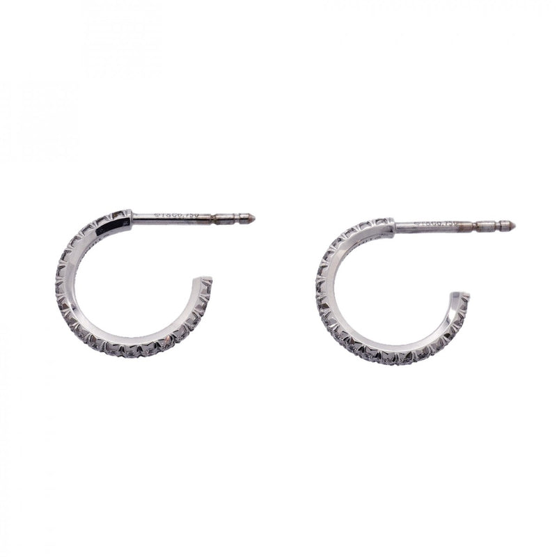 【6jgb0381】ティファニー ピアス メトロ/フープ K18WG ホワイトゴールド ダイヤモンド【中古】レディース