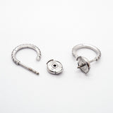 【6jgb0381】ティファニー ピアス メトロ/フープ K18WG ホワイトゴールド ダイヤモンド【中古】レディース