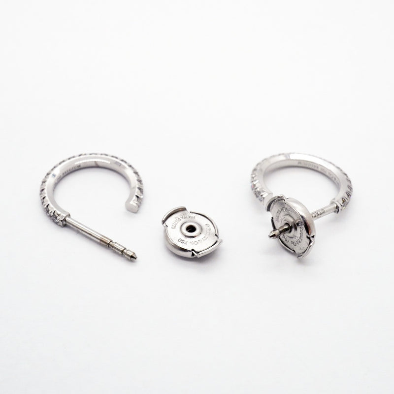 【6jgb0381】ティファニー ピアス メトロ/フープ K18WG ホワイトゴールド ダイヤモンド【中古】レディース