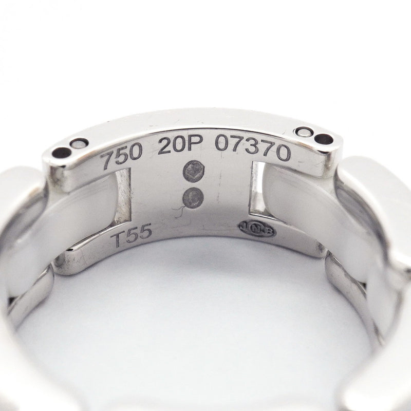 【6jgb0384】シャネル リング ウルトラコレクション K18WG ホワイトゴールド セラミック ホワイト ＃55【中古】レディース