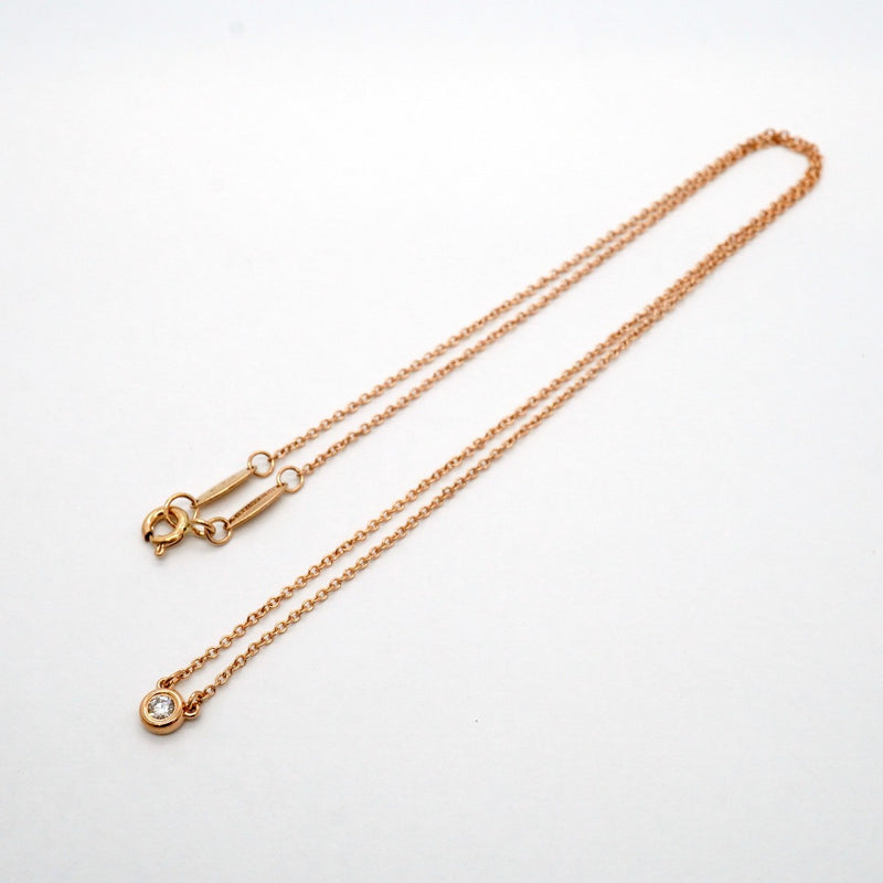 【6jgb0388】ティファニー ネックレス バイザヤード 1PD K18PG ピンクゴールド ダイヤモンド【中古】レディース