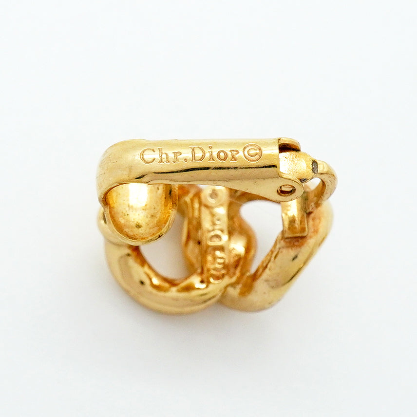 【6jgb0394-k】クリスチャンディオール イヤリング GPメッキ ゴールド【中古】レディース