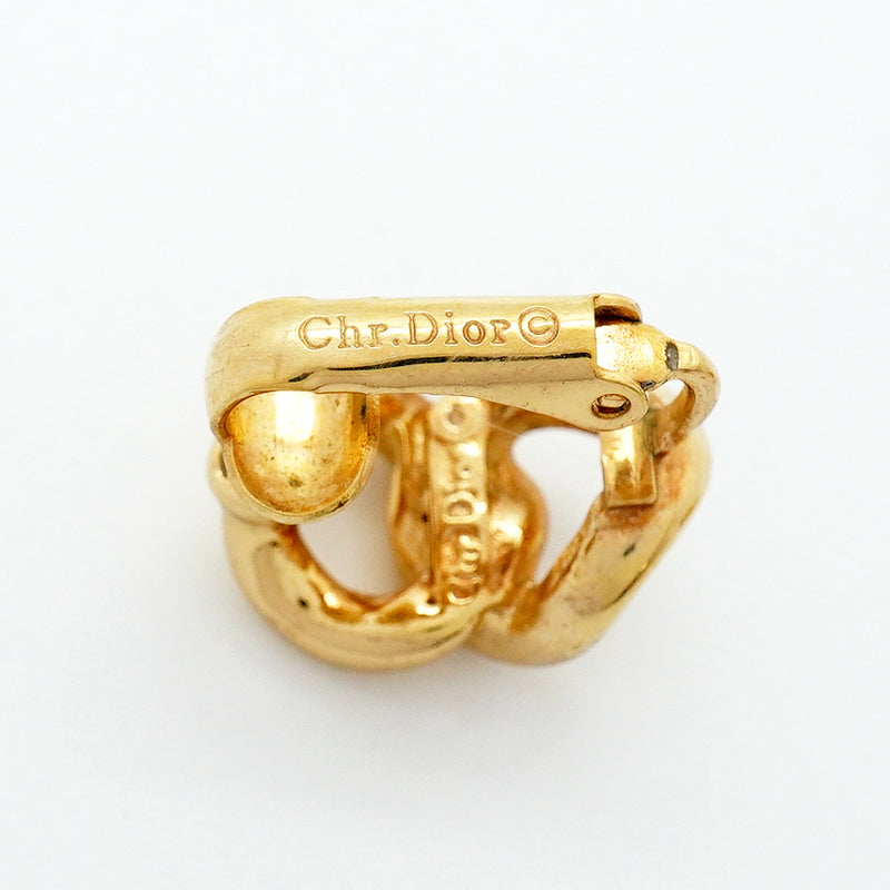 【6jgb0394-k】クリスチャンディオール イヤリング GPメッキ ゴールド【中古】レディース